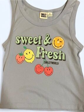 "Sweet & Fresh" Graphic Tank Top - Olive